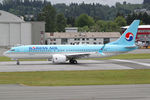 HL8349 @ KRNT - Korean Air 737MAX8 seen departing for long term storage in VCV. - by Joe G. Walker