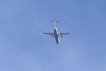 G-LMRA - Loganair ATR 42 over Potters Bar, Herts from City Airport its on way to the Isle of Man - by Chris Holtby