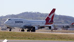 VH-OEJ @ YSCB - Qantas B747-438 VH-OEJ Cn 32914 rolling out at Canberra International Airport YSCB on Rwy 17 on 17Jul2020 - ending the last ever Qantas Boeing 747 Passenger Flight. The aircraft flew from Kosciuszko NP before orbiting Canberra and returning to YSCB. - by Walnaus47