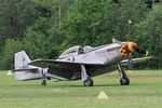 F-AZSB @ LFFQ - North American P-51D Mustang, Taxiing to parking area, La Ferté-Alais (LFFQ) Air show 2016 - by Yves-Q