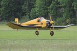 91-YJ @ LFFQ - Jodel D-9 Bebe, Landing, La Ferté-Alais airfield (LFFQ) Airshow 2015 - by Yves-Q