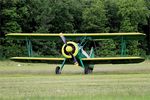 F-AZGR @ LFFQ - Boeing N2S-3 Kaydet (B75N1), Taxiing to parking area, La Ferté-Alais airfield (LFFQ) Air show 2015 - by Yves-Q