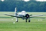 F-AZKG @ LFFQ - North American T-28A Fennec, Take off run, La Ferté-Alais airfield (LFFQ) Air show 2012 - by Yves-Q