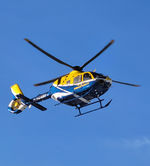 N301MF - Brand new Med Force helicopter landing in Clinton Iowa - by Floyd Taber