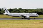 SX-DGN @ LFRB - Airbus A320-232, Take off run rwy 07R, Brest-Bretagne airport (LFRB-BES) - by Yves-Q