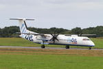 G-FLBB @ LFRB - De Havilland Canada DHC-8-402Q Dash 8, Taxiing rwy 25L, Brest-Bretagne airport (LFRB-BES) - by Yves-Q