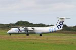 G-FLBB @ LFRB - De Havilland Canada DHC-8-402Q Dash 8, Take off run rwy 25L, Brest-Bretagne airport (LFRB-BES) - by Yves-Q