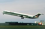 I-DAWP @ EHAM - Departure of Alitalia MD82 - by FerryPNL