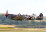 G-CCCA @ EGSU - 1944 Spitfire IXc taking off from Duxford Airfield - by Chris Holtby