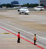 N970AT @ KATL - Reception crew to park aircraft Atlanta - by Ronald Barker