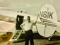 N61K @ SHD - Corporate aircraft of Smith Transfer trucking corporation, Staunton, VA.  Photo taken about 1958 - 1960.  Chief pilot Grady Adams shown. - by Louise Adams