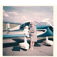 F-BKPI @ LFGT - Me, 1 year old with my grandmother (aprox 1968) LFGT club Aircraft - by Grandfather