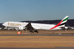 A6-ECG @ YPPH - Boeing 777-300ER cn 35579 ln 709. Emirates A6-ECG final rwy 03 YPPH 05 March 2022 - by kurtfinger
