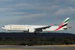A6-ECG @ YPPH - Boeing 777-300ER cn 35579 ln 709. Emirates A6-ECG final rwy 03 YPPH 05 March 2022 - by kurtfinger