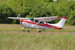 G-ARAW @ EGFH - Visiting Skylane departing Runway 22. - by Roger Winser