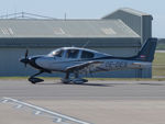 OE-DES @ EGJB - Taxiing to park after arriving in Guernsey from Jersey - by alanh
