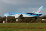 OO-JAY @ LFRB - Boeing 737-8K5, Landing rwy 25L, Brest-Bretagne airport (LFRB-BES) - by Yves-Q