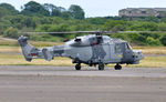 ZZ379 @ EGFH - Visiting Wildcat. Part of the Royal Navy Black Cats Helicopter Display Team. - by Roger Winser