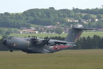 F-RBAR @ LFBG - Landing of an Airbus A400M-180 Atlas of the French Air Force at BA709 Cognac - Châteaubernard Air Base, France, 21 may 2022 - by Van Propeller