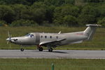 LX-JFX @ LFRB - Pilatus PC-12 47E, Taxiing rwy 07R, Brest-Bretagne airport (LFRB-BES) - by Yves-Q