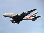 A6-EDC @ EGLL - Emirates Airbus A380-800 on finals to LHR's 27L - by PhilR