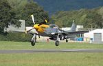 G-BTCD @ EGTD - 413704 1944 NA P-51D Mustang 'Ferocious Frankie' displaying at Wings & Wheels Dunsfold - by PhilR