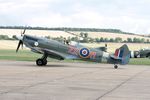 G-BKMI @ EGSU - MT928 (MV154, G-BKMI) 1944 VS Spitfire Vlll BoB Display Duxford - by PhilR
