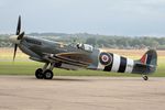 G-BRSF @ EGSU - RR232 (G-BRSF) 1943 VS Spitfire lX BoB Display Duxford - by PhilR