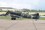 G-CGYJ @ EGSU - TD314 (G-CGYJ) 1944 VS Spitfire HFIX  BoB Display Duxford - by PhilR