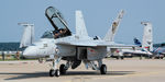 166467 @ KNTU - Super Hornet taxi's by the crowd with a few fist pumps - by Topgunphotography