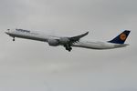 D-AIHV @ KLAX - Lufthansa Airbus A340-642X, D-AIHV departing 25R LAX - by Mark Kalfas