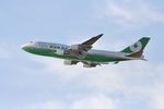 B-16410 @ KLAX - EVA AIR Boeing 747-45E, B-16410 departing 25R LAX - by Mark Kalfas