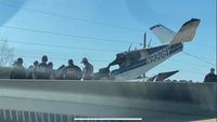 N9306Y - Landed on Houston freeway, post incident fire, crew safe. - by Fox News Houston