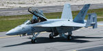 166658 @ KOQU - Super Hornet Demo taxis by the crowd line - by Topgunphotography