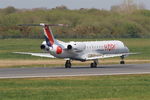 F-GRGD @ LFRB - Embraer ERJ-145EU, Reverse thrust landing rwy 07R, Brest-Bretagne airport (LFRB-BES) - by Yves-Q