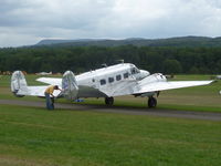 N45CF @ EDST - The Beech G18S N45CF at Hahnweide Airfield (EDST) near Kirchheim/Teck in Germany during the 2011 Oldtimer-Meeting. - by Ingo Frerichs