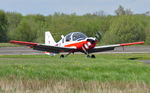 G-CBBC @ EGFH - Visiting ex-RAF Bulldog aircraft arriving.