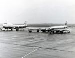 G-AVIW @ EBOS - G-AVIW Vickers 1958 V800 Viscount Alidar and G-AREK 1962 ATL98 Carvair BAF Ostend - by PhilR