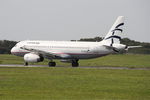 SX-DVS @ LFRB - Airbus A320-232, Take off run rwy 25L, Brest-Bretagne airport (LFRB-BES) - by Yves-Q