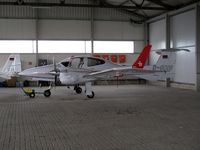 D-GCOB @ EDWI - Diamond DA-42 in Hangar at Wilhelmshaven Jade-Weser Airport - by Ingo Frerichs
