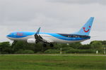 OO-JAU @ LFRB - Boeing 737-8K, Landing rwy 25L, Brest-Bretagne airport (LFRB-BES) - by Yves-Q