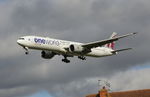 A7-BAB @ EGLL - Boeing 777-3DZ/ER landing at London Heathrow. - by moxy