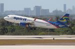 N622NK @ KFLL - NKS A320 blue/white zx FLL-MBJ - by Florida Metal