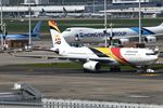OE-LAC @ EBBR - Air Belgium A332 under tow - by FerryPNL