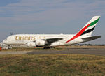 A6-EUO @ LFBO - Push back for ferry flight to DXB afer heavy maintenance at Airbus facility... - by Shunn311