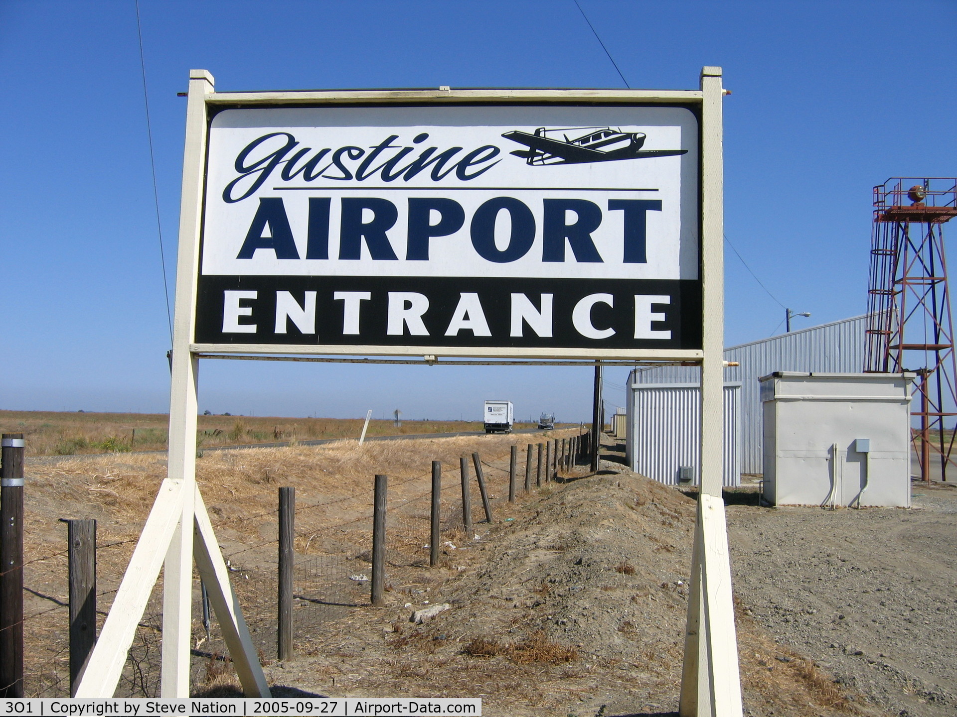 Gustine Airport (3O1) - Welcome sign at Gustine Airport, Merced County, CA