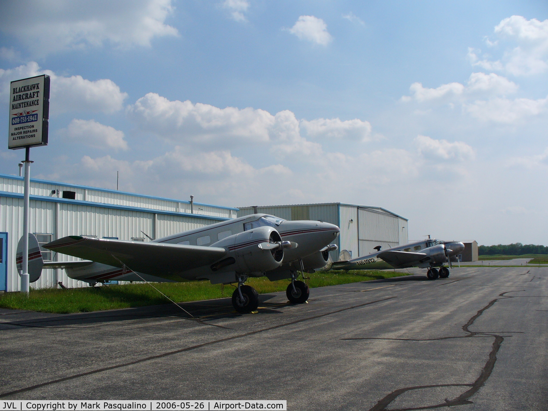 Southern Wisconsin Regional Airport (JVL) - Blackhawk Aircraft Maintenance tiedown ramp