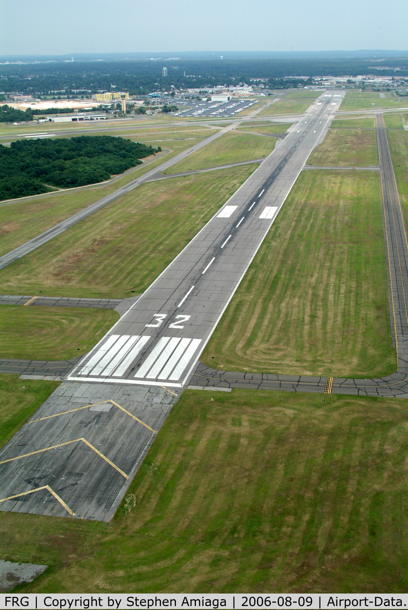 Republic Airport (FRG) - RWY 32 from the arrival end as seen from the helo...