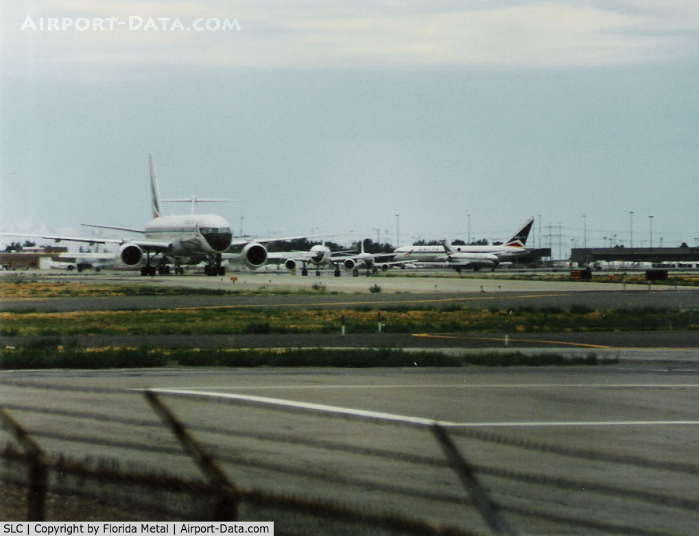 Salt Lake City International Airport (SLC) - Delta planes line up in Salt Lake City in 1996