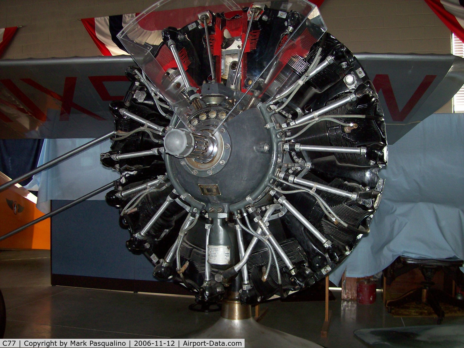 Poplar Grove Airport (C77) - R-1820-97 engine on display at local air museum